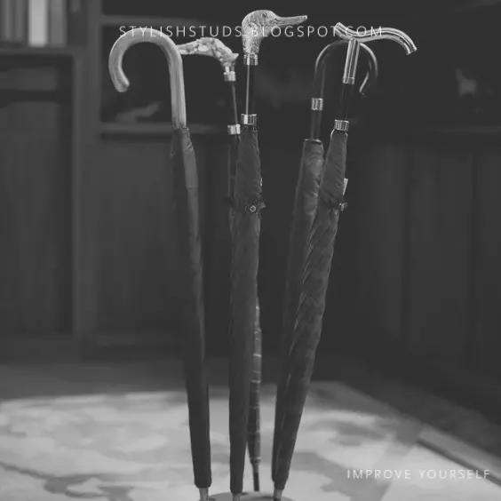 Group of umbrellas which will carried out by modern dandies