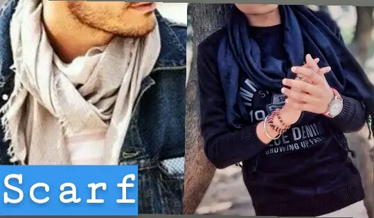 Two different mens wearing scarf