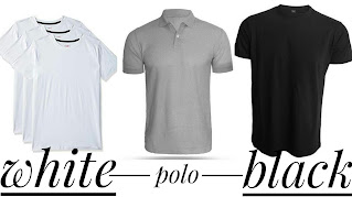 Different types of t-shirts are shown