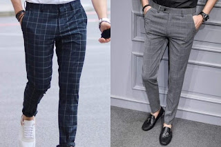 Guys wearing check pants