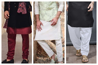 3 different types of men's pajama paired uo witha kurta.