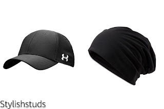 A summer's cap and a black beanie cap