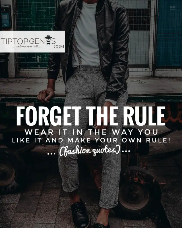 FORGET THE RULE WEAR IT IN THE WAY YOU LIKE AND MAKE YOUR OWN RULE.