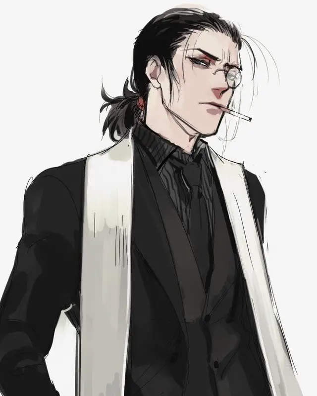 Male anime character with ponytail hairstyle