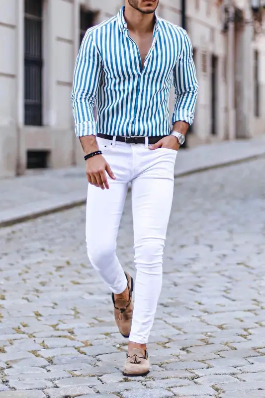 How to style a white jeans? | White Jeans Outfit men. - TiptopGents