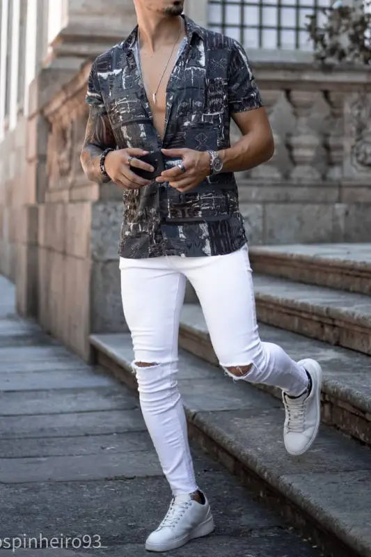 White jeans with other patterns