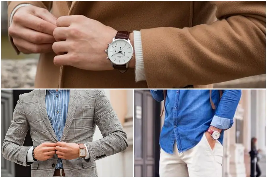 Brown & white Combination watch style