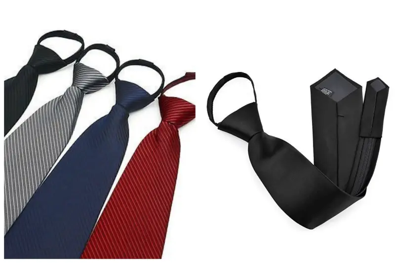 Different types of ties, image of zipper tie.