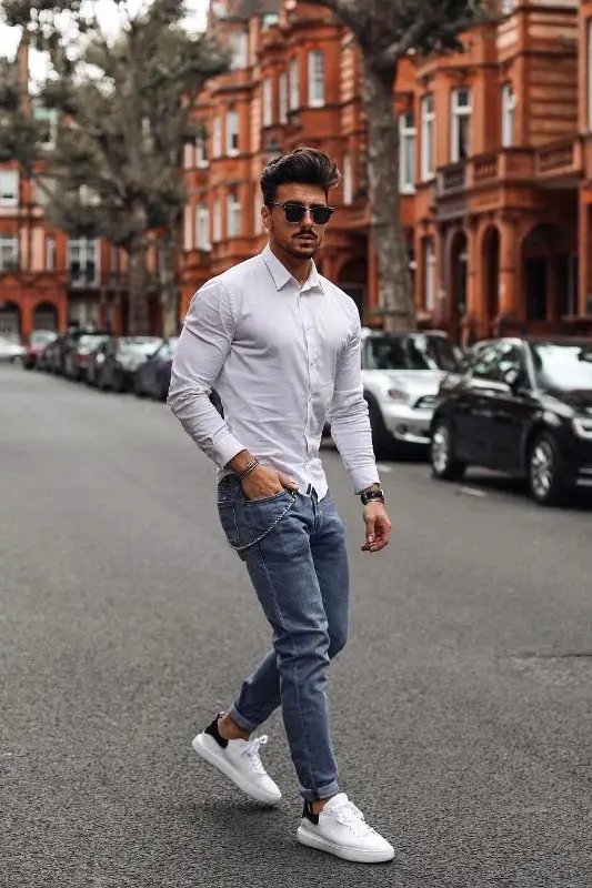 Blue Shirt Matching Pants  Herren mode Mode Outfit