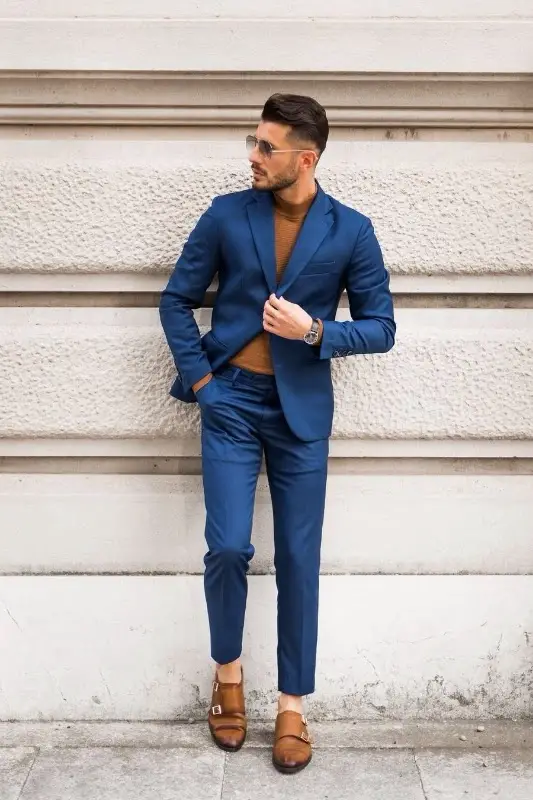 Blue color and it's shades coat pant