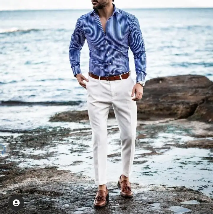 Fresh Blue and White  Formal pant shirt photo