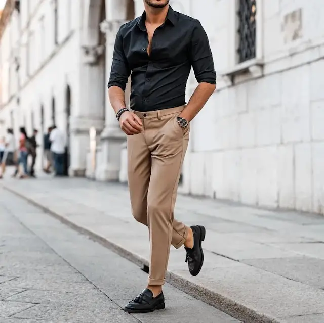 Black and Beige Formal pant shirt photo