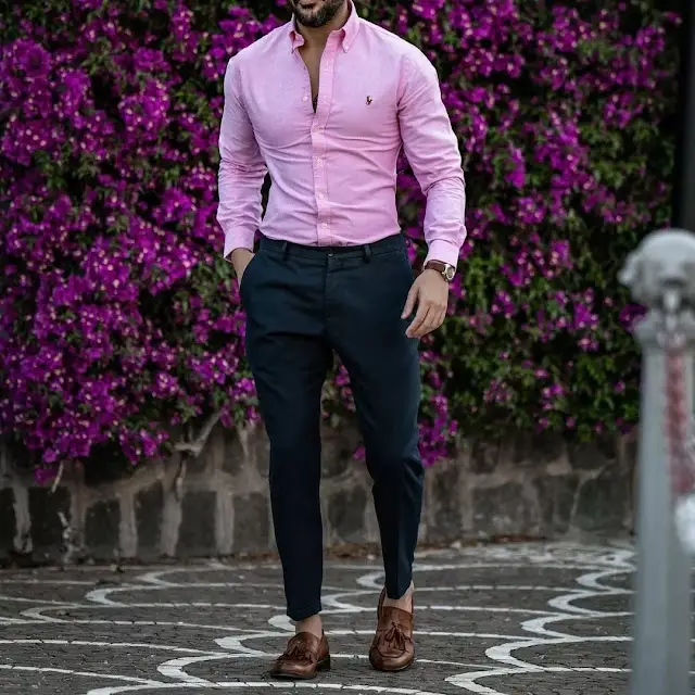 Pink and Blue Formal pant shirt photo