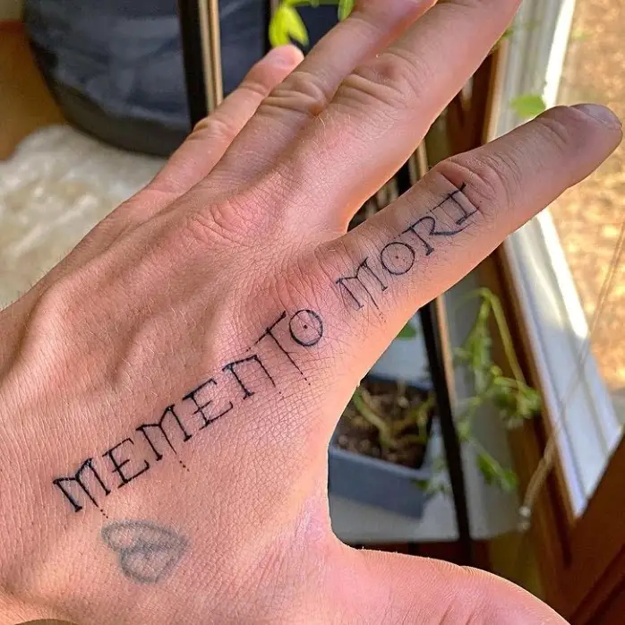 Memento Mori Tattoo On Palm