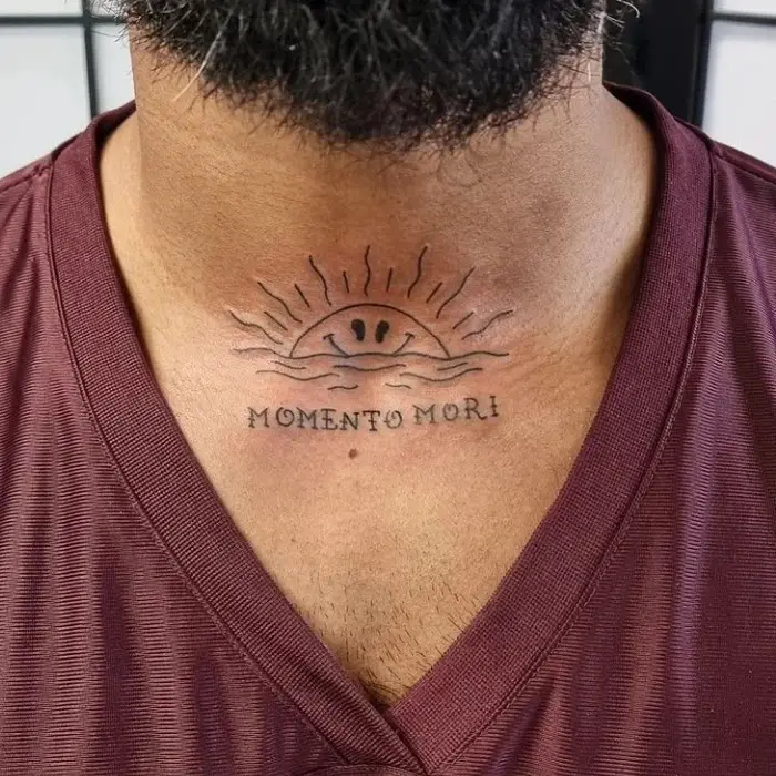 Memento Mori Tattoo On neck