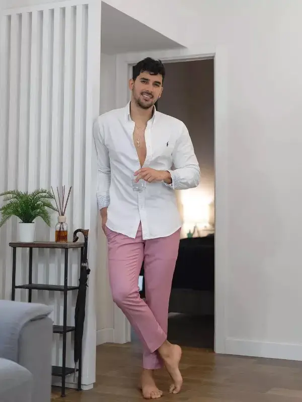 Onion Pink and white Shirt pant combination photos.