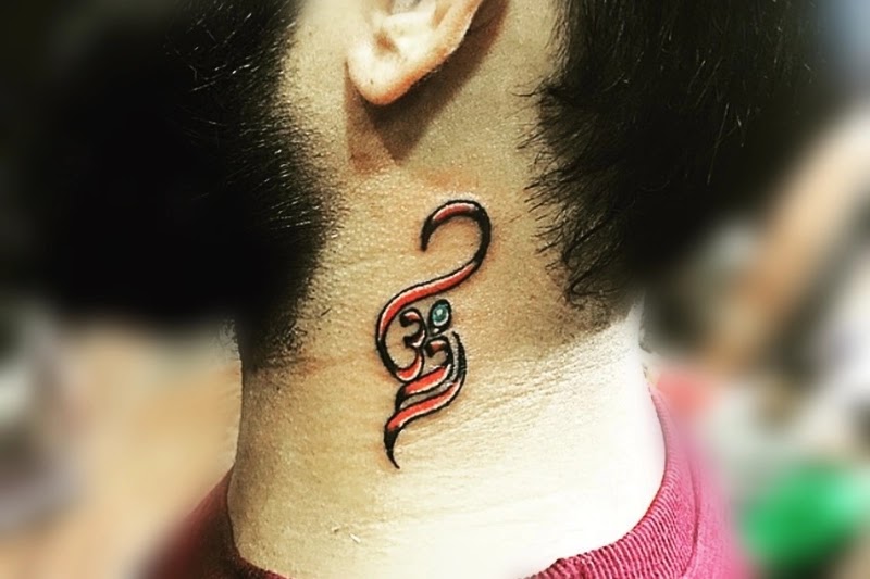 Lord Shiva Neck tattoos.