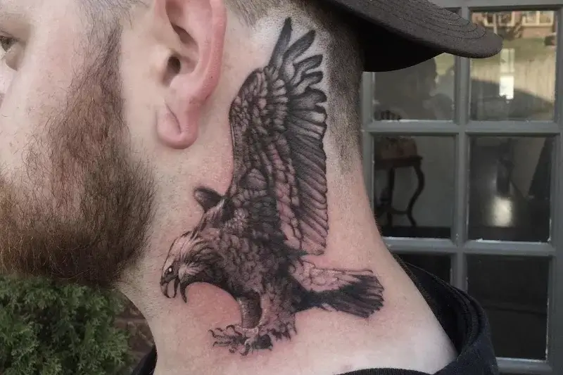 Eagle, Medium/Big size neck tattoos