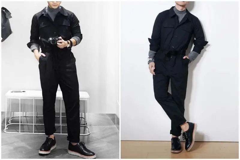 With Full-sleeves t-shirts Style men's jumpsuit.