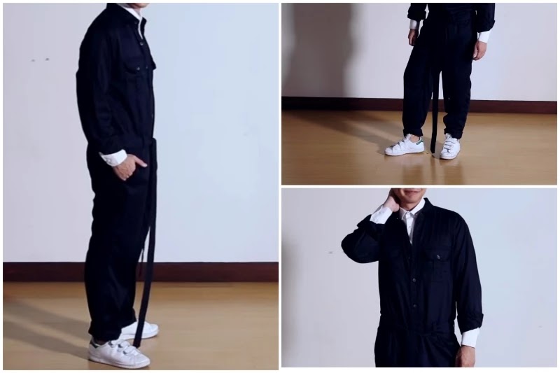 With shirts Style men's jumpsuit.