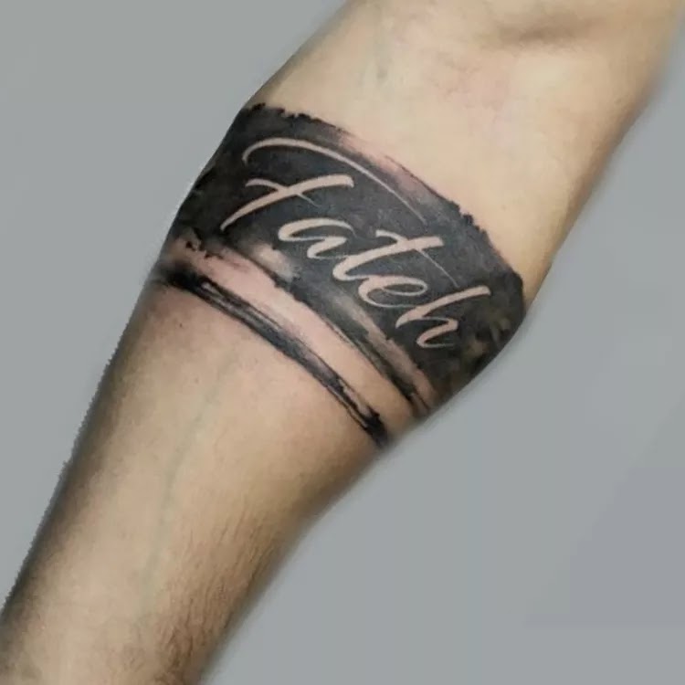 Your name armband tattoo design for forearms.