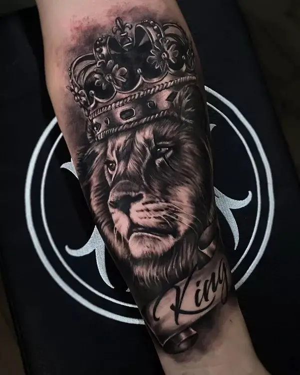 Lion, king tattoo design for men.