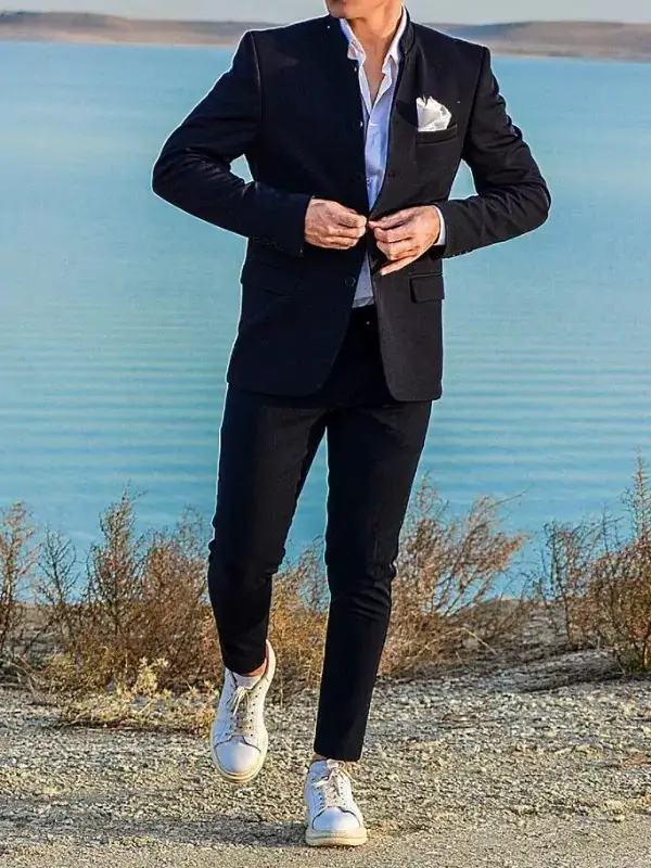 Suits with sneakers
