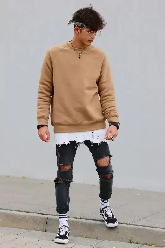 Sweatshirt and jeans