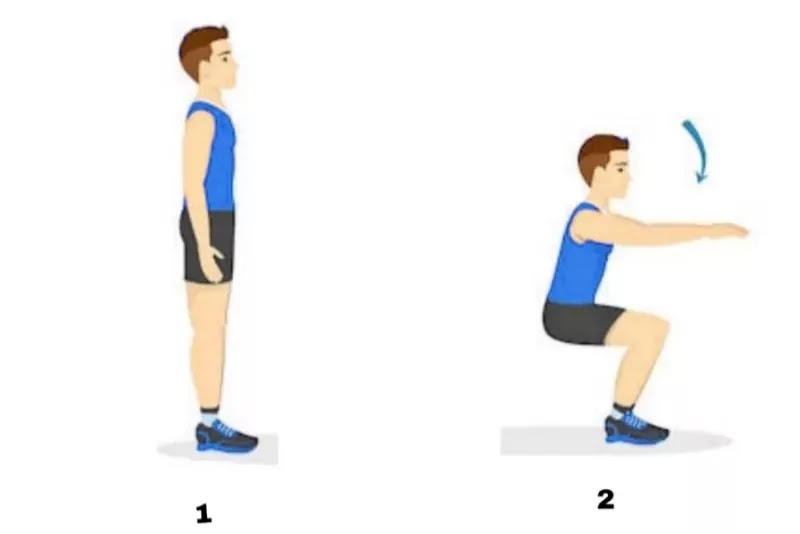 Anime image of How to perform squats.