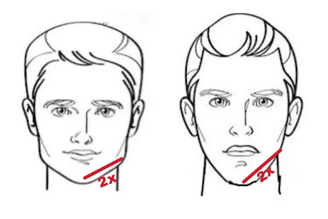 Shown how to measure the length of jawline of your face.