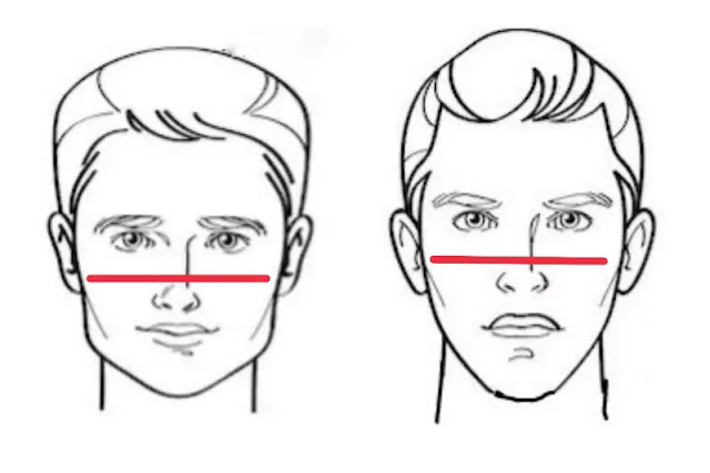 Shown how to measure cheekbones, with vector sketch of face.