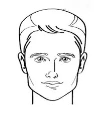 Vector sketch image of an square face shape.