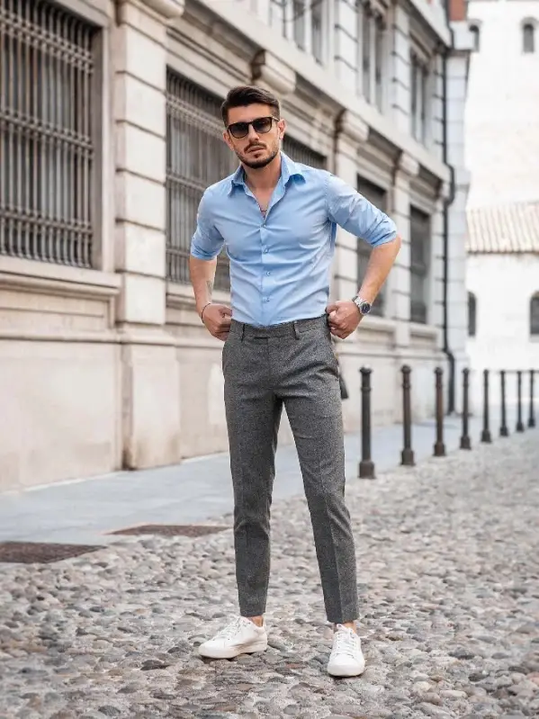 Blue Shirt Combination Pants Ideas | Blue Shirt Matching Pants ...