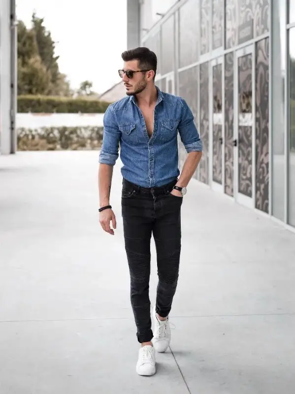 25 Remarkable Ways To Style Dark Blue Shirt  Come Out Rocking