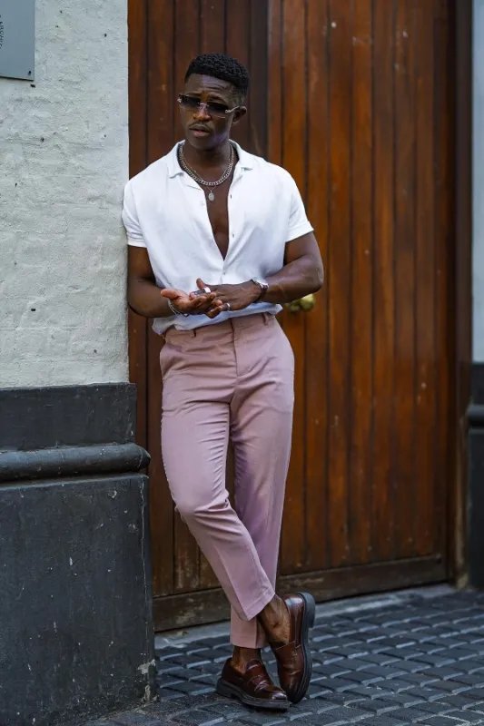 Share 79+ pink trousers white shirt best - in.cdgdbentre