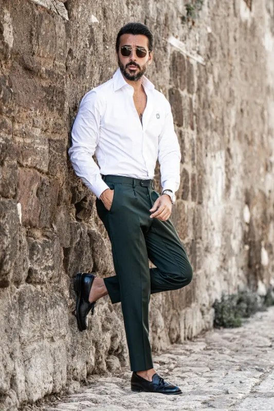 Buy Raymond Off-White Regular Fit Cotton Trousers for Men Online @ Tata CLiQ