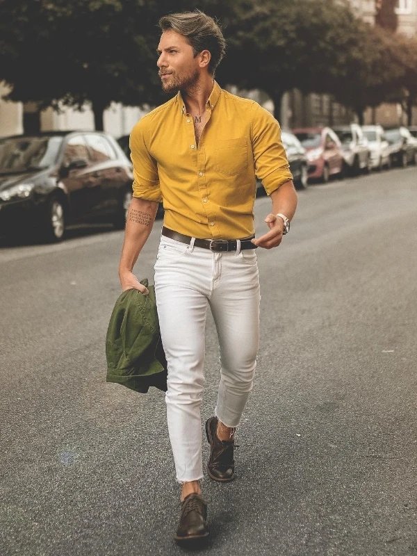 Mustard Yellow Pants: Will You Give Them A Try? | Yellow pants outfit, Mens  outfits, Mustard yellow pants