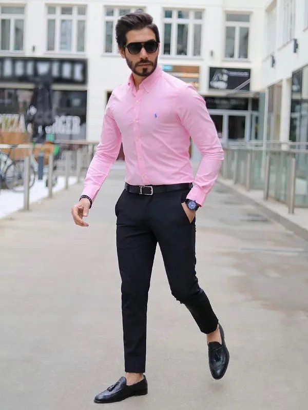 Best pants to wear with pink shirt | Pink Shirt Matching Pants ...