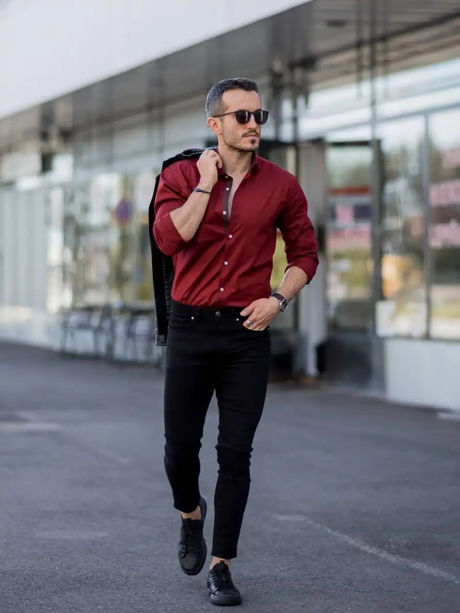 Aggregate 91+ burgundy pants with black shirt - in.eteachers