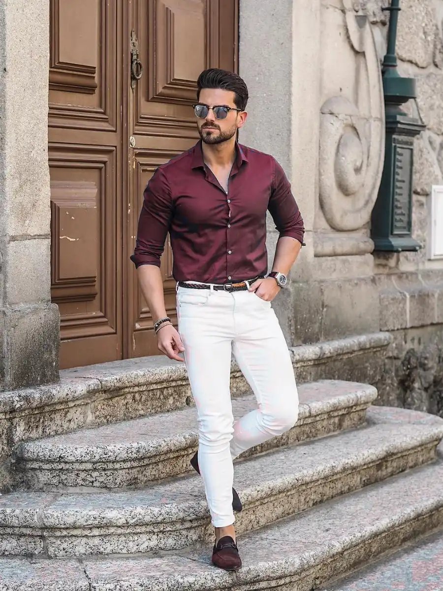 10 Best Maroon Shirt Matching Pant Ideas | Maroon Shirts Combination Pants - TiptopGents