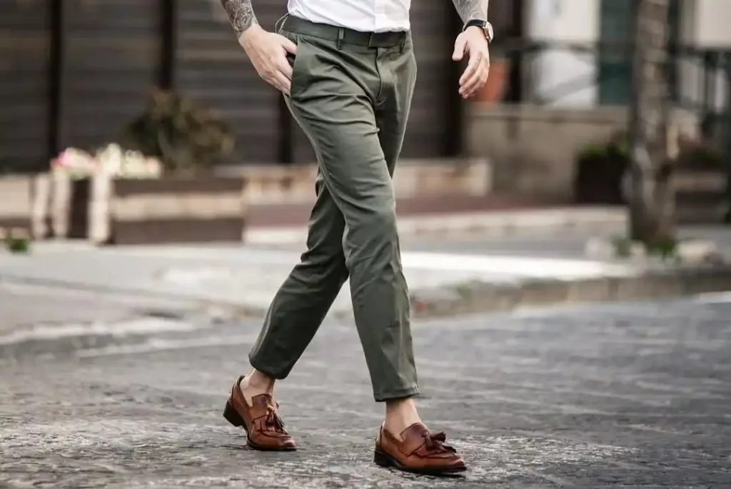 Men RegularFit Olive Green CottonLycra Lower Pants