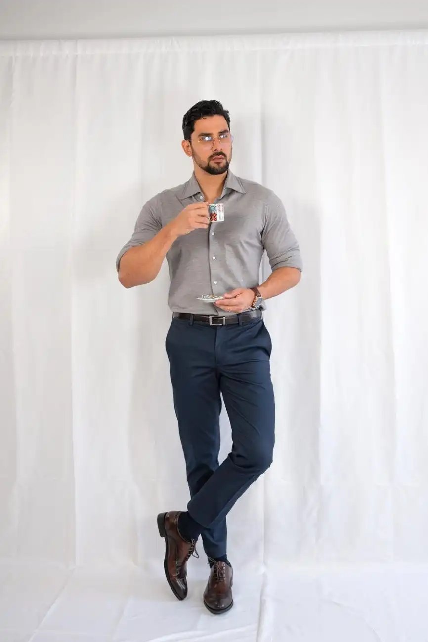 Grey Pants with Navy Shirt Summer Outfits For Men 272 ideas  outfits   Lookastic