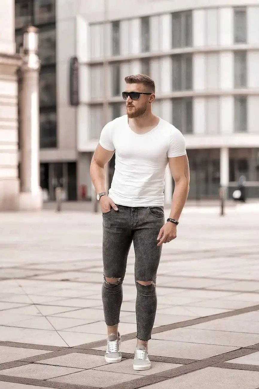 Faded Black Jeans Outfit Mens | Faded Black Jeans Combination - TiptopGents