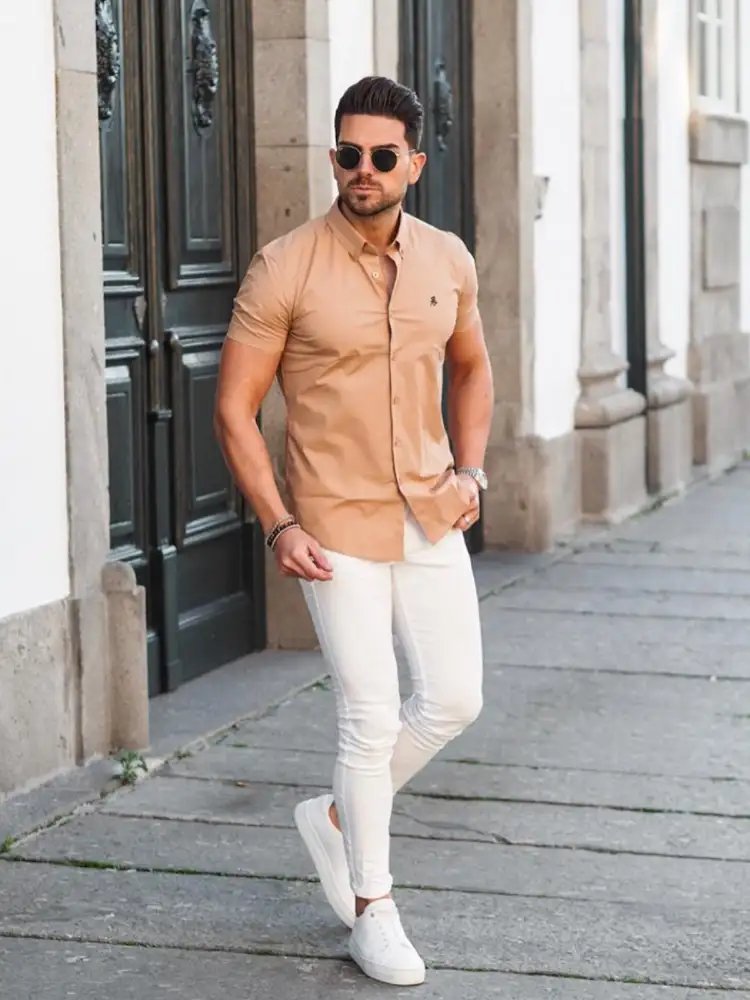 10 Awesome Khaki or Camel Color Shirt Matching Pants Ideas. - TiptopGents