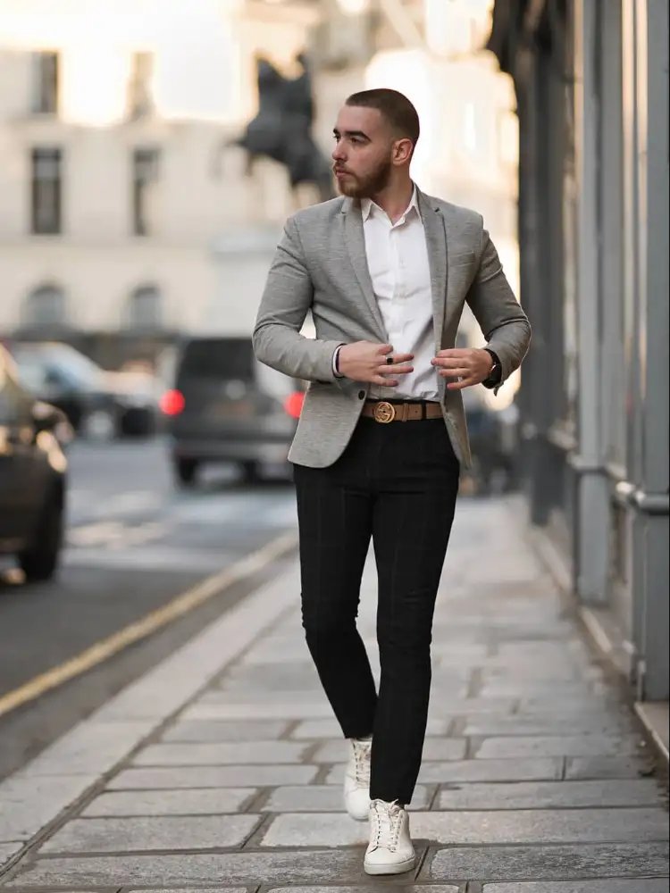 nice 25 Remarcable Ways to Style Grey Blazer  Hot Combinations for Modern  Men Check more at httpstylem  Black dress pants Charcoal blazer Long  sleeve shirts
