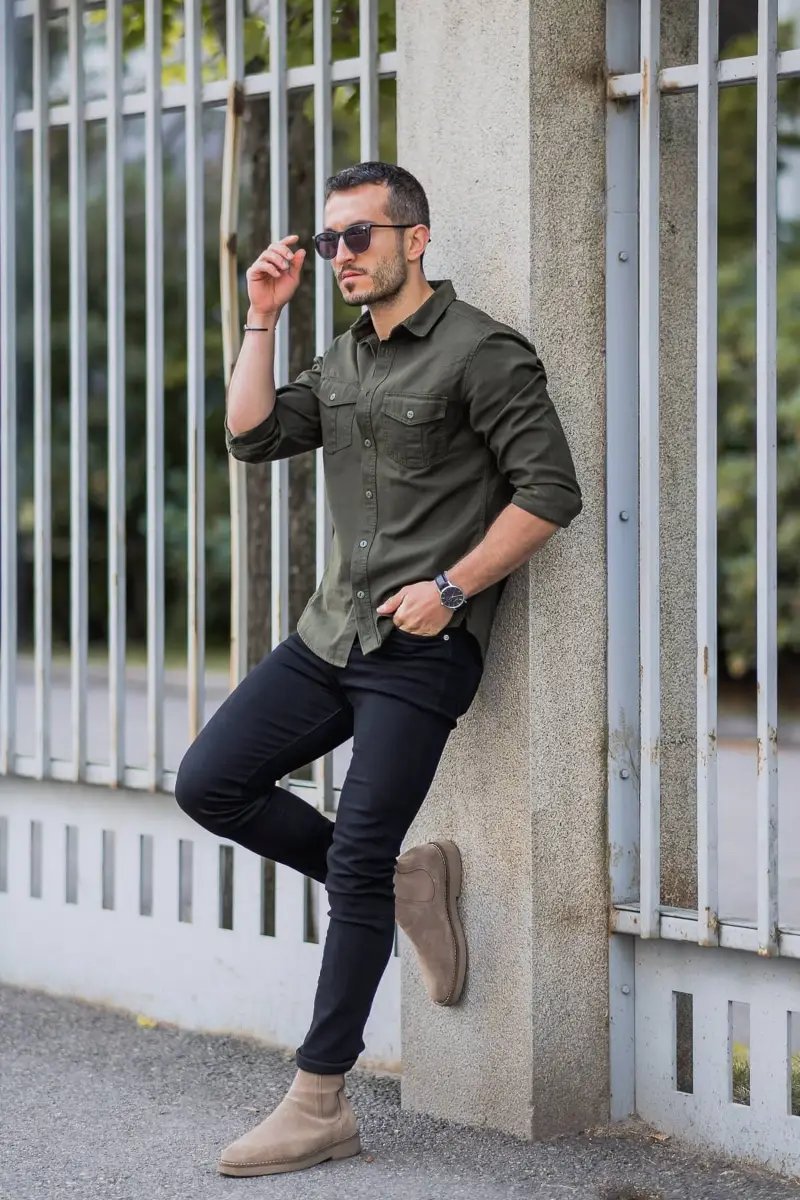 15 Best Green Shirt Matching Pants Ideas | Green Shirt Outfit Men ...