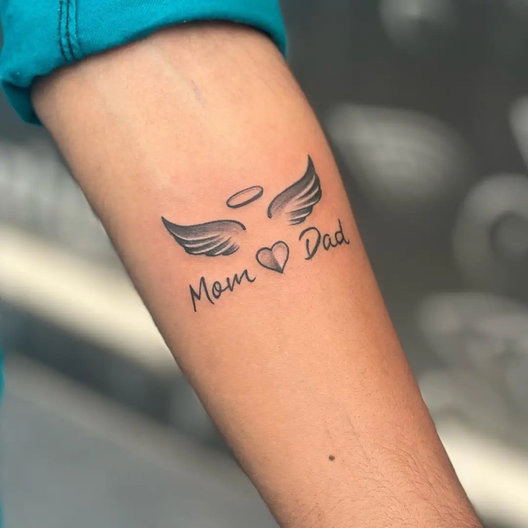Heart Wing with Mom Dad Combo Tattoo Waterproof Boy and Girl Temporary Body  Tattoo  Amazonin Beauty