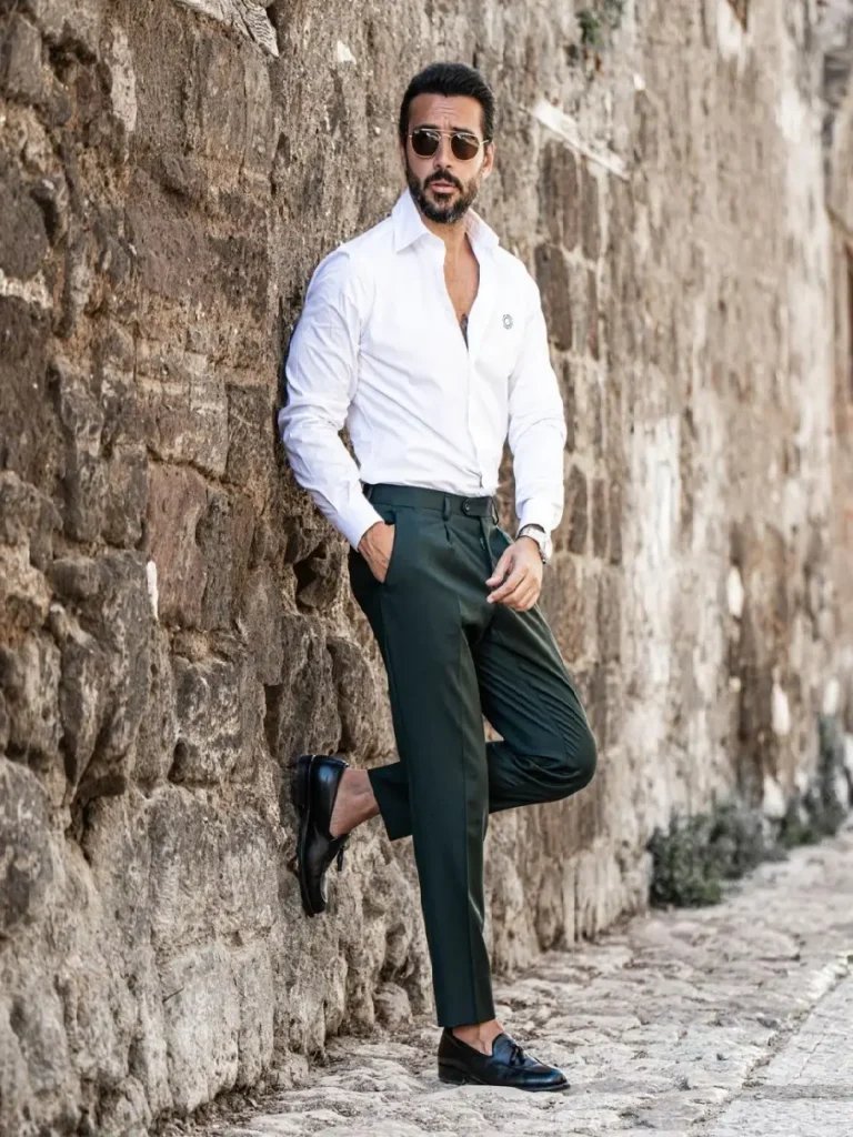 Buy Jogur Bottle Green Color Regular Fit Formal Trouser For Men at Amazon.in