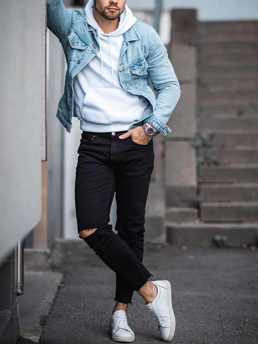 White shirt and jean jacket are a good combination! Five coordinating  samples to use as a model | Men's Fashion Media OTOKOMAE