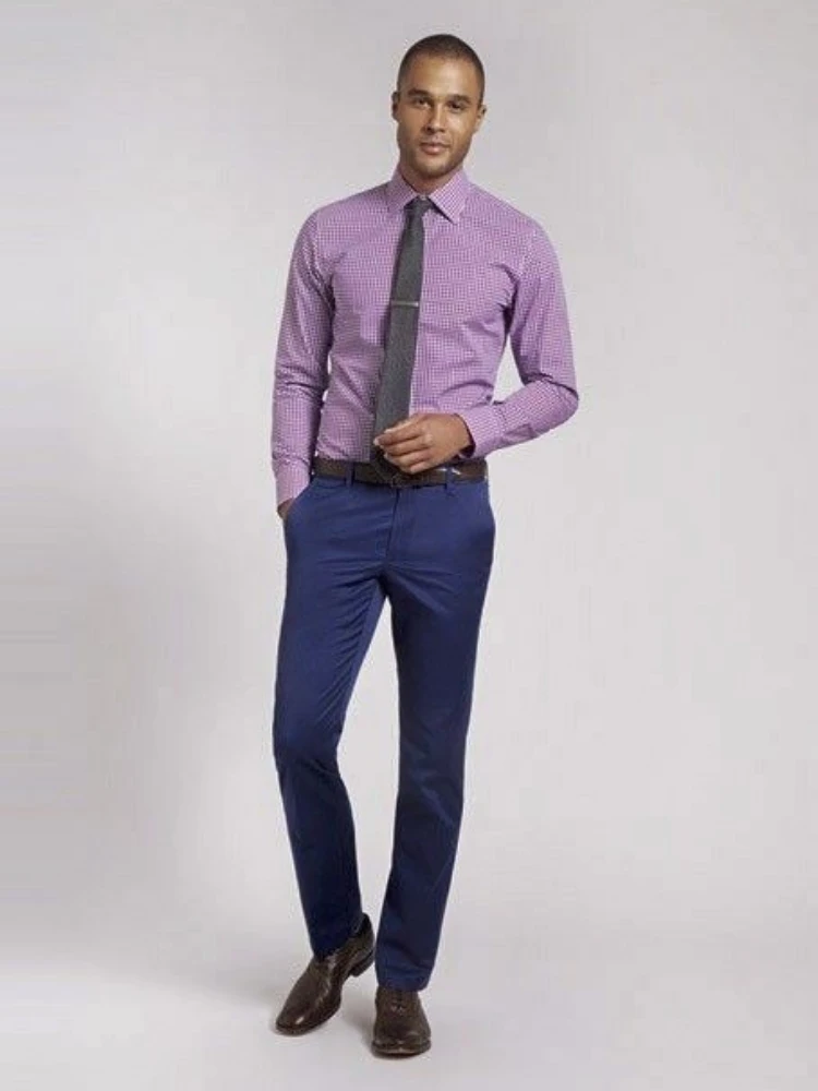 Dressing Purple Shirt Gray Pants Black Stock Photo 175290098 | Shutterstock